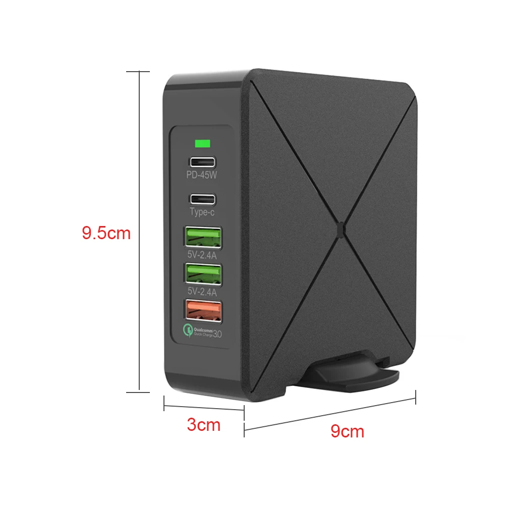Портативный мульти порт type C для путешествий USB быстрая зарядная станция безопасная с адаптером питания Мобильный телефон домашний ноутбук 75 Вт PD настенная вилка