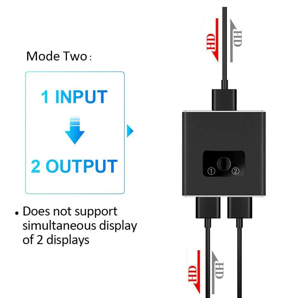 HDMI переключатель из алюминиевого сплава обновленный двунаправленный Смарт HDMI коммутатор 1 в 2 или 2 в 1 HDMI переключатель разветвитель 3D 4 к разрешение