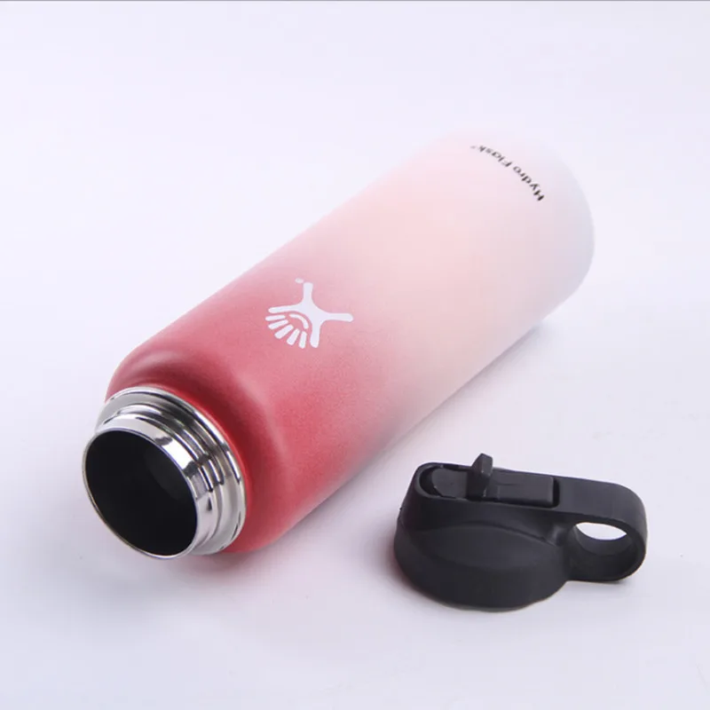 Cena New18oz 32 oz 40 oz wiele kolorów Hydro próżniowa butelka z izolacją ze stali nierdzewnej butelka z szerokim otworem ze sportem słomką Flex cap