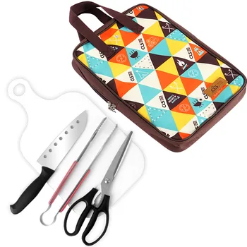 

5PC/Set Stainless Steel Cooking Tool Cutting Board Dinnerware Food Clip Kitchen Knife Utensils Outdoor Picnic Portable Accessori