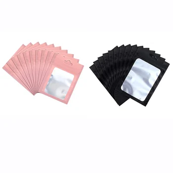 

100 Pieces Resealable Food Storage Bags with Clear Window Pouch for Food Self Sealing Storage Supplies,12X22cm