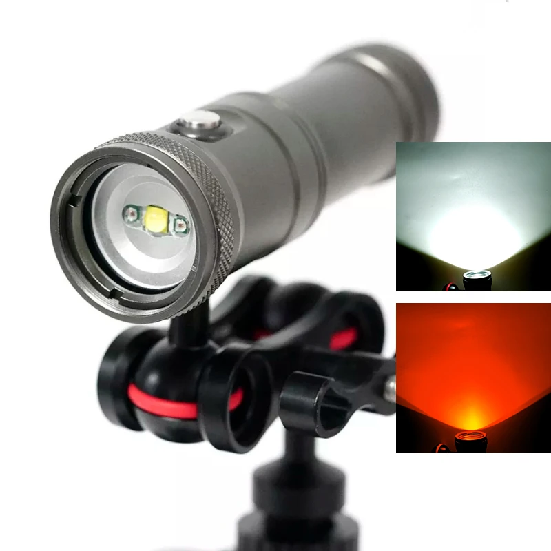Nitescuba V20 Led Diving Video Light Glare 2000 Lumen Astigmatism Lamp Focus With Red Tg6 Gopro Underwater Photography | Спорт и