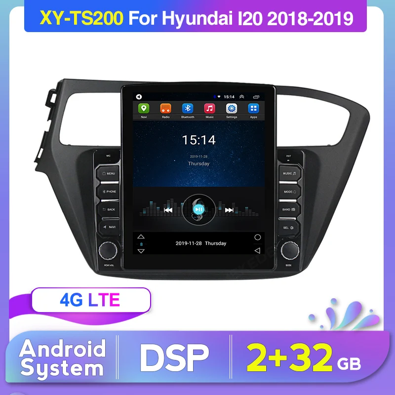 Автомобильный мультимедийный плеер на Android для Hyundai I20 2015 2016 2017 2018 GPS-навигация