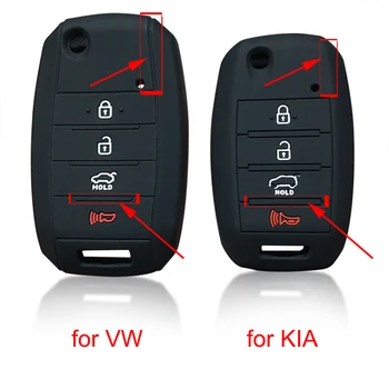 

Silicone Car Key Cover Case For KIA Sorento Sportage 2018 Forte Sorento 2014-2016 Cerato For VW Volkswagen Key Holder Shell Fob