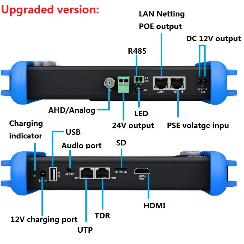 Cinco em um Novo Polegada k ip hd Cctv Tester Monitor Analógico Ahd Tvi3.0 Cvi Câmera 1080 p 4mp 5mp Onvif Wifi Poe 12 v 7 H.265 4 4 analógico ahd tvi3.0 cvi câmera tester 1080 p 4mp 5mp onvif wifi poe 12 v