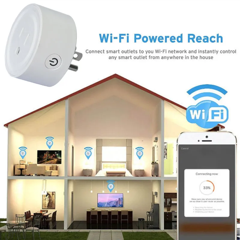 Умная Wi-Fi устройство домашнего использования, электрическая распределительная ForTuyasmart Мощность переключатель передачи голоса, Управление Google розетка Amazon Alexa переключатель Wi-Fi