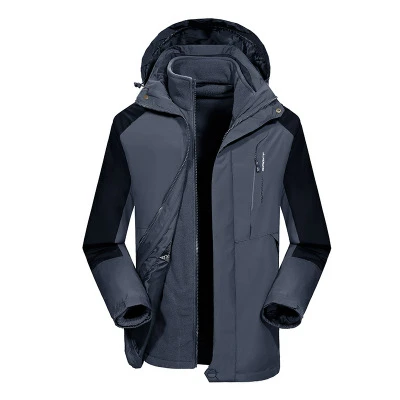 Gray Man Couples Two-piece Set Waterproof Jacket Stitching Rain Jacket Men Women Softshell Jacket Men Plus Size M~7XL Regenjacke Herren - Цвет: Gray Man