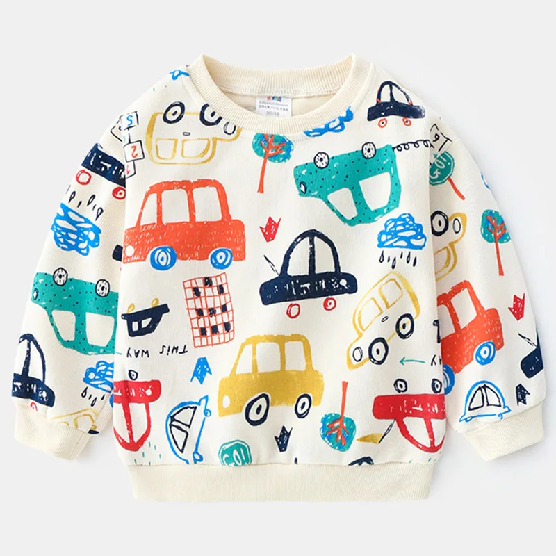Kids Sweater Kids Hoodie Sweatshirts Baby Car Sweatershirt Spring Kid's Clothes Toddler Fashion Print Tops For Boys 2 5 7year
