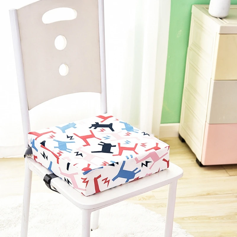 Adjustable Baby High Chair Booster Pad Portable Children Raised Chair Pad Thicken Sponge Seat Cushion For Kids Feeding