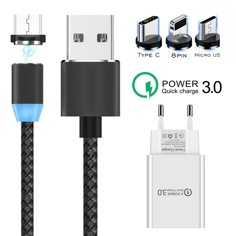Магнитный кабель Micro USB зарядное устройство для samsung Galaxy S6 S7 Edge Note 4 5 J3 J5 J7 A3 A5 A7 Быстрая зарядка кабель для передачи данных