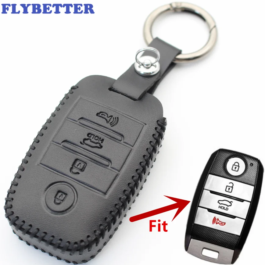 Чехол FLYBETTER из натуральной кожи 4 смарт-кнопка для Kia Sorento/Optima/Forte/Koup/Soul/Niro/Rio L525