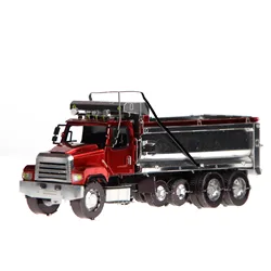 3d metal completo de aço inoxidável modelo diy quebra cabeças cor freightliner 114sd caminhão basculante