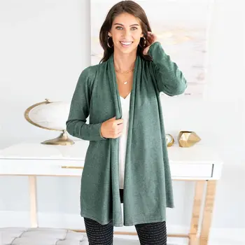 

Cardigans Women Casual Solid Color Long Sleeve Knitted Cardigans Elegant Loose Fashion Female Tops High Quality