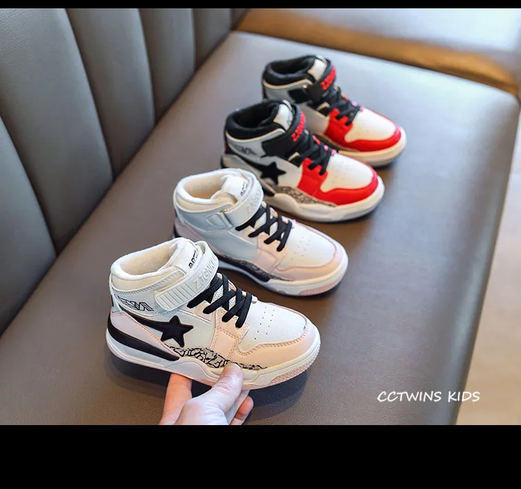 CCTWINS Kids Shoes Winter Children High Top Sneakers Baby Fashion Pu Leather Shoes Girls Brand Sport Traienrs Boys FH2689