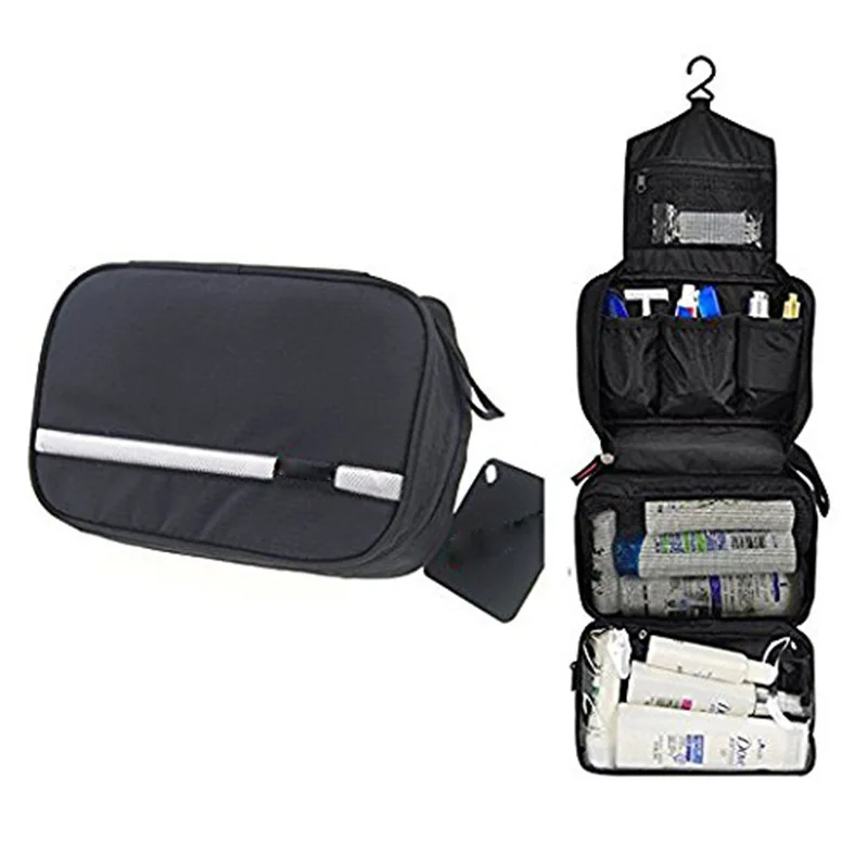

Large-Volume Oxford Cloth Waterproof Scratch Wash Bag Three-in-One Cosmetics Storage Foldable Wall Hanging