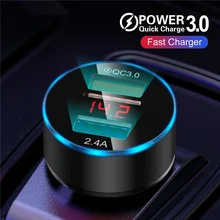 Auto Ladegerät QC 3,0 Schnelle Lade 3,1 EIN Dual USB LED Display Handy Ladung Für iPhone 12 11 Pro X XR Max 6 7 8 Xiaomi Huawei