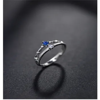

DMBS044 Plain sapphire ring female color 925 silver opening ring Tanabata gift for girlfriend