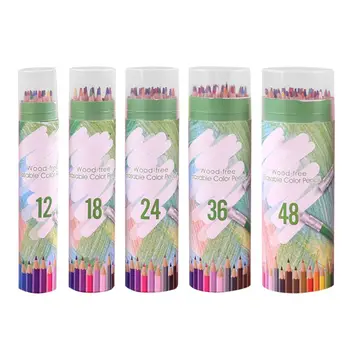 

12/18/24/36/48 Pencil Oily Color Lead Paint Brush Hand-Painted School Office Suppies Water Soluble Colored Drawing Kit