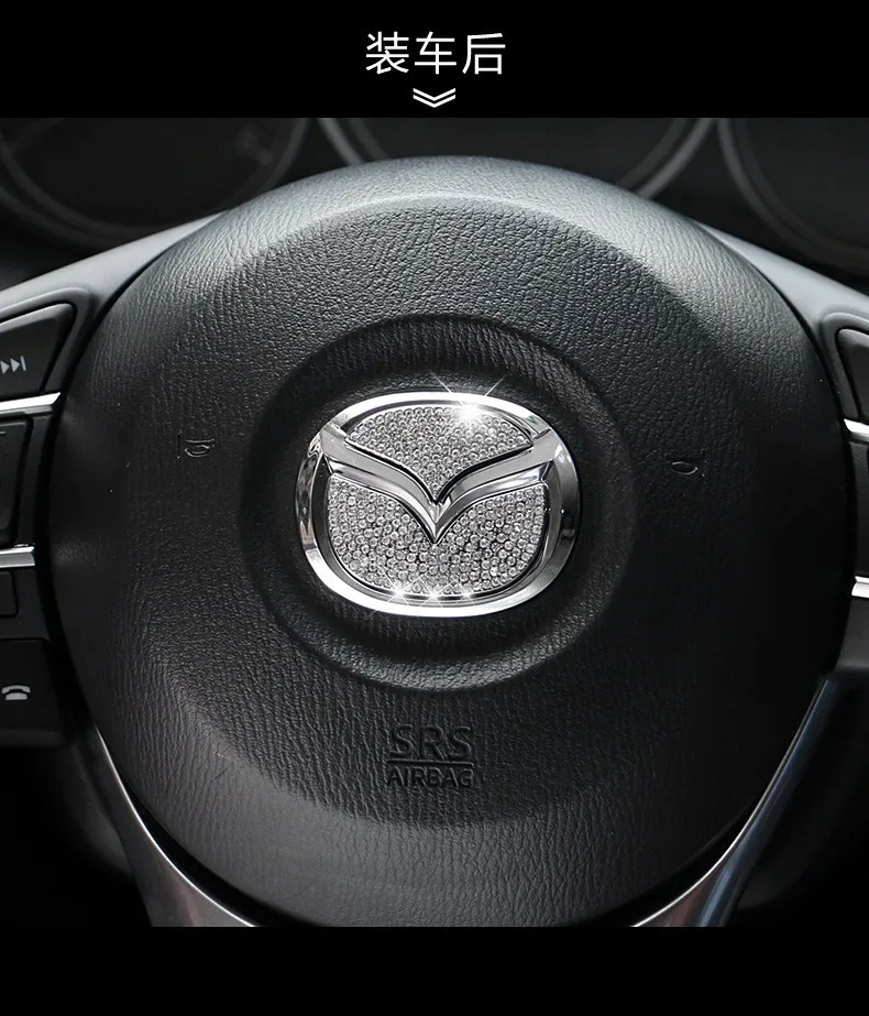 Автомобильные аксессуары для салона алмазное рулевое колесо этикетка для Mazda CX-4 Angkorra автомобильный Стандартный горный хрусталь cx5 Artez алмазное украшение