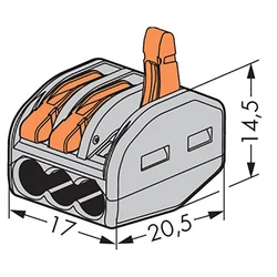 5/10 pcs/lot AWG 28-12(pct-213)  222-413 Compact Universal Wire Wiring Cable Connector 3 pin Terminal Block With Lever