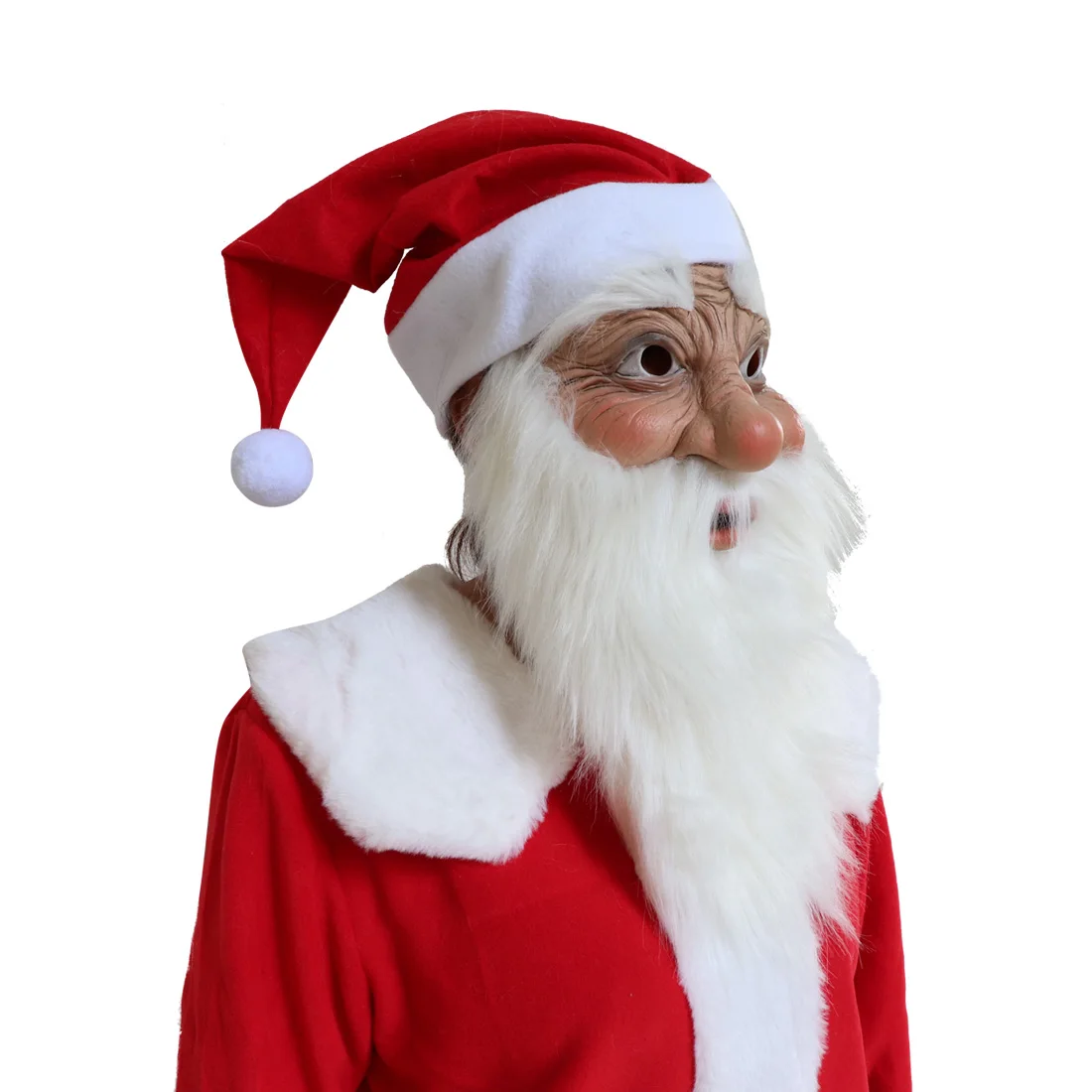 Christmas Santa Claus Mask Full Face Covered Party Mask Christmas Costume Cosplay Santa Claus Clothes Dress 3