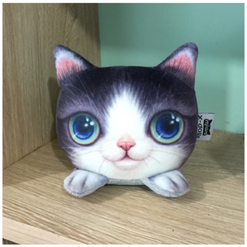 Коричневый 3D милая кошка форма Подушка для автомобильного кресла задняя Подушка с бамбуковым углем пакет подголовник Декор автомобиля стиль - Название цвета: Коричневый