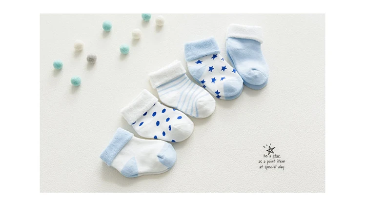 Детские носки, 5 пар высокое качество; утепленная одежда с рисунком и комфорт Носки из хлопка для новорожденных детская одежда для мальчиков для новорожденных, для маленьких девочек носки Meia Infantil Miaoyoutong