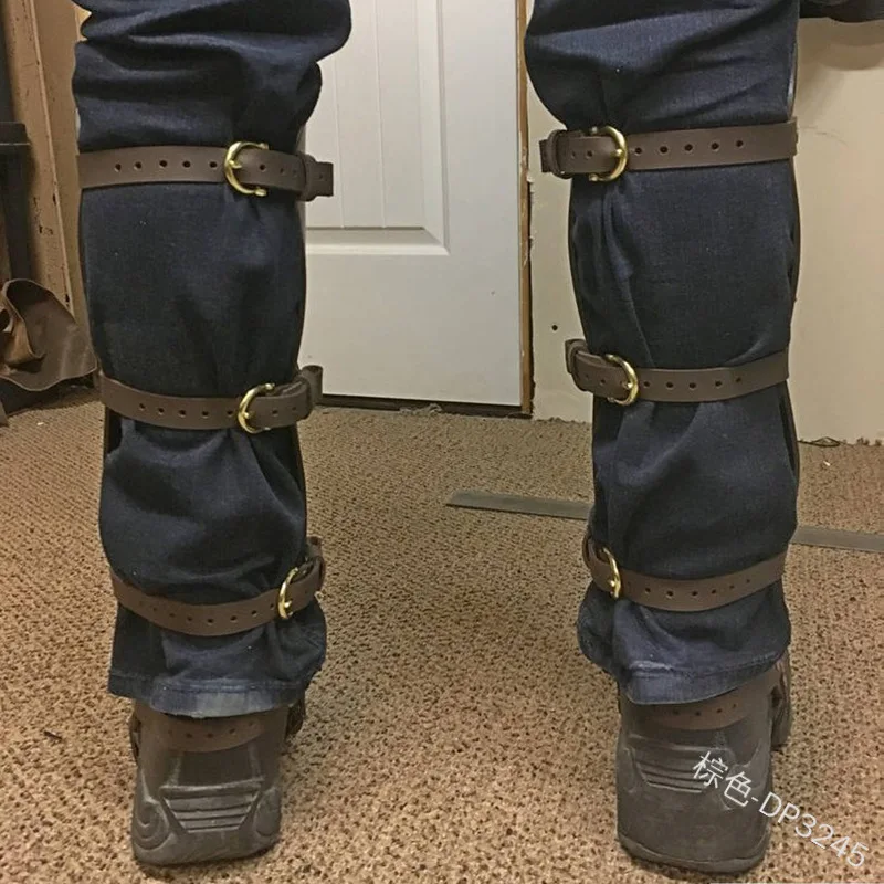 Средневековый Viking Larp Greaves защита для ног кожаный ремешок обмотка Броня часть рыцарь-воин костюм ботинок декоративный набор мужской щитки