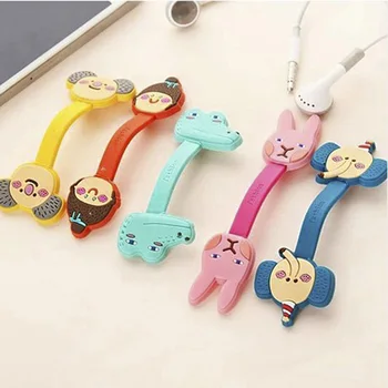 

3PCS/Pack Cute Cartoon Earphone Winder Cable Cords Organizer Holder Phone Cable Holder