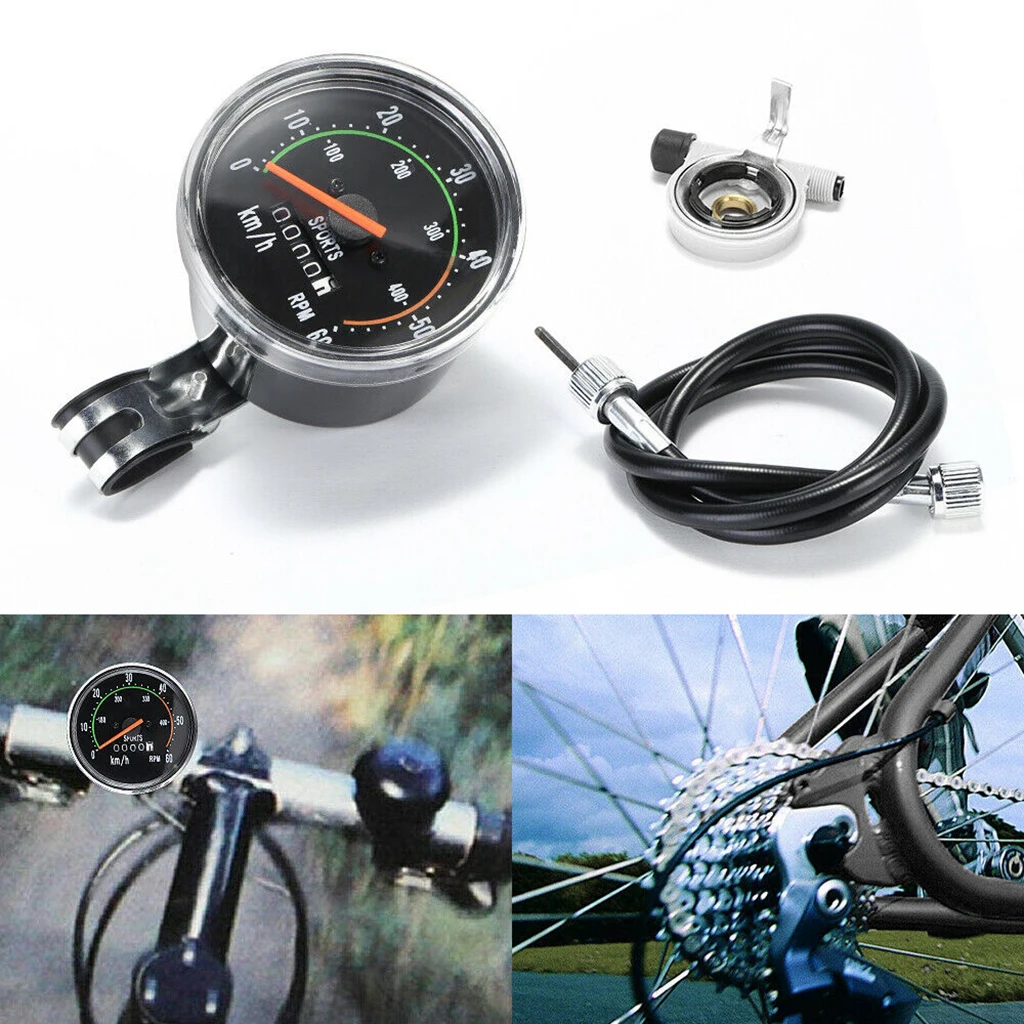 Waterproof Bicycle Bike Speedometer Analog Mechanical Odometer With Hardware Mechanical Speedometer