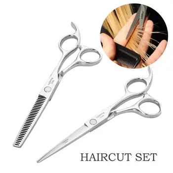 

6.0 Inch Professional 440C Hair Cutting Scissor Salon Hairdressing Thinning Shears Perfect for Barber and Home Use Scissors Set