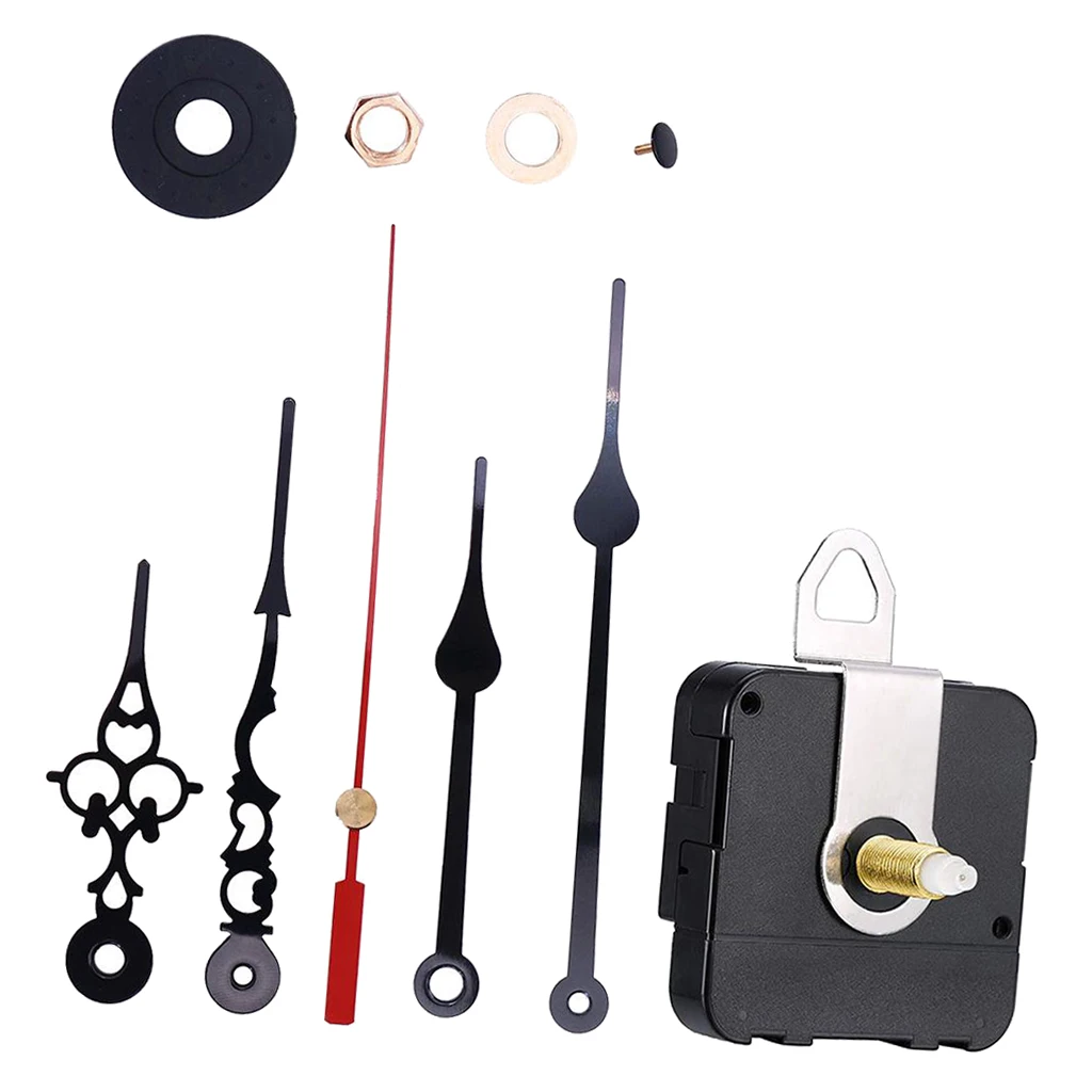 Black Clock Movement Quartz DIY Movement Kits Replacement, Wall Clock Movement Mechanism(31mm Shaft)