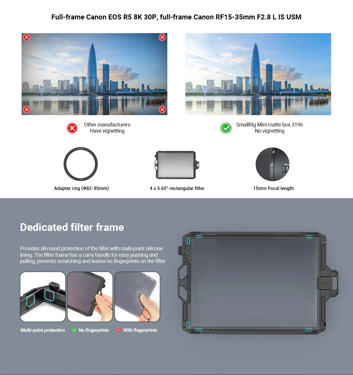 Description Picture 4 of itemSmallRig Mini Matte Box Pro Mini Follow Focus for Mirrorless DSLR Cameras Compatible with 67mm/72mm/77mm/82mm/95mm Lens