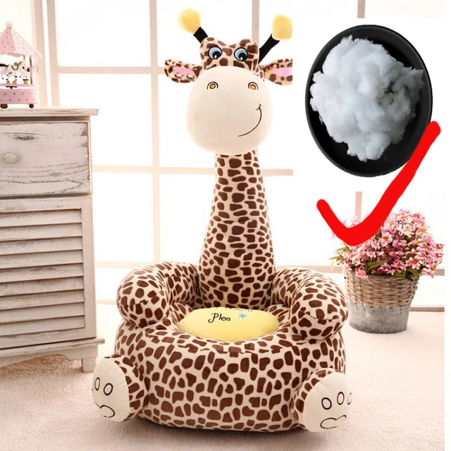 C-Big-With Cotton Мультфильм Детское сиденье диван удобный PP хлопок животных Жираф маленький большой размер детское портативное кресло подарки для детей - Цвет: C-Big-With Cotton