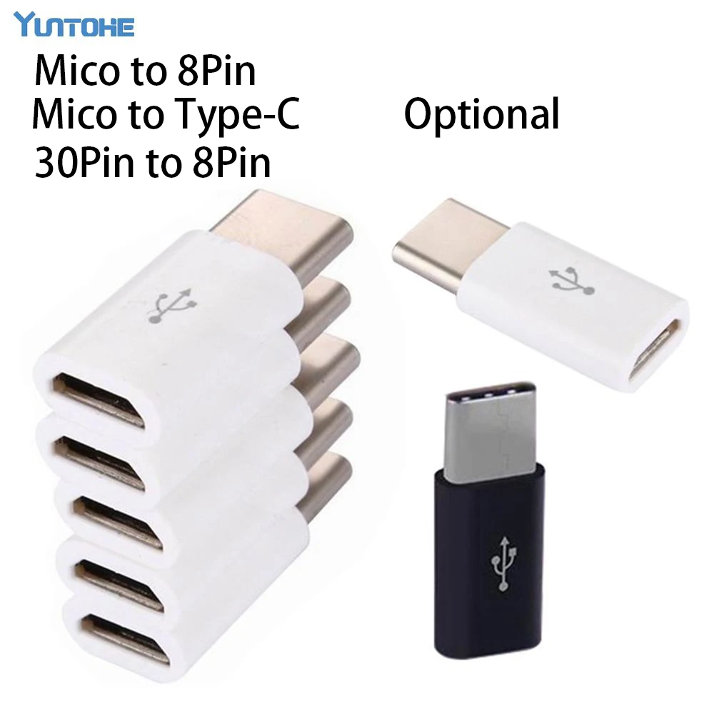 USB 3.1 Type C Male To Micro Female Adapter Converter Connector USB- to 8pin 30pin | Мобильные телефоны и аксессуары