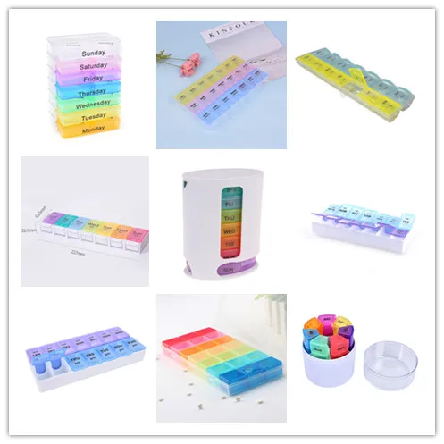 7/14/21/28 Grids 7 Days Weekly Pill Case Box Medicine Box Holder Storage Organizer Container Case Dispenser Pill Box Splitters