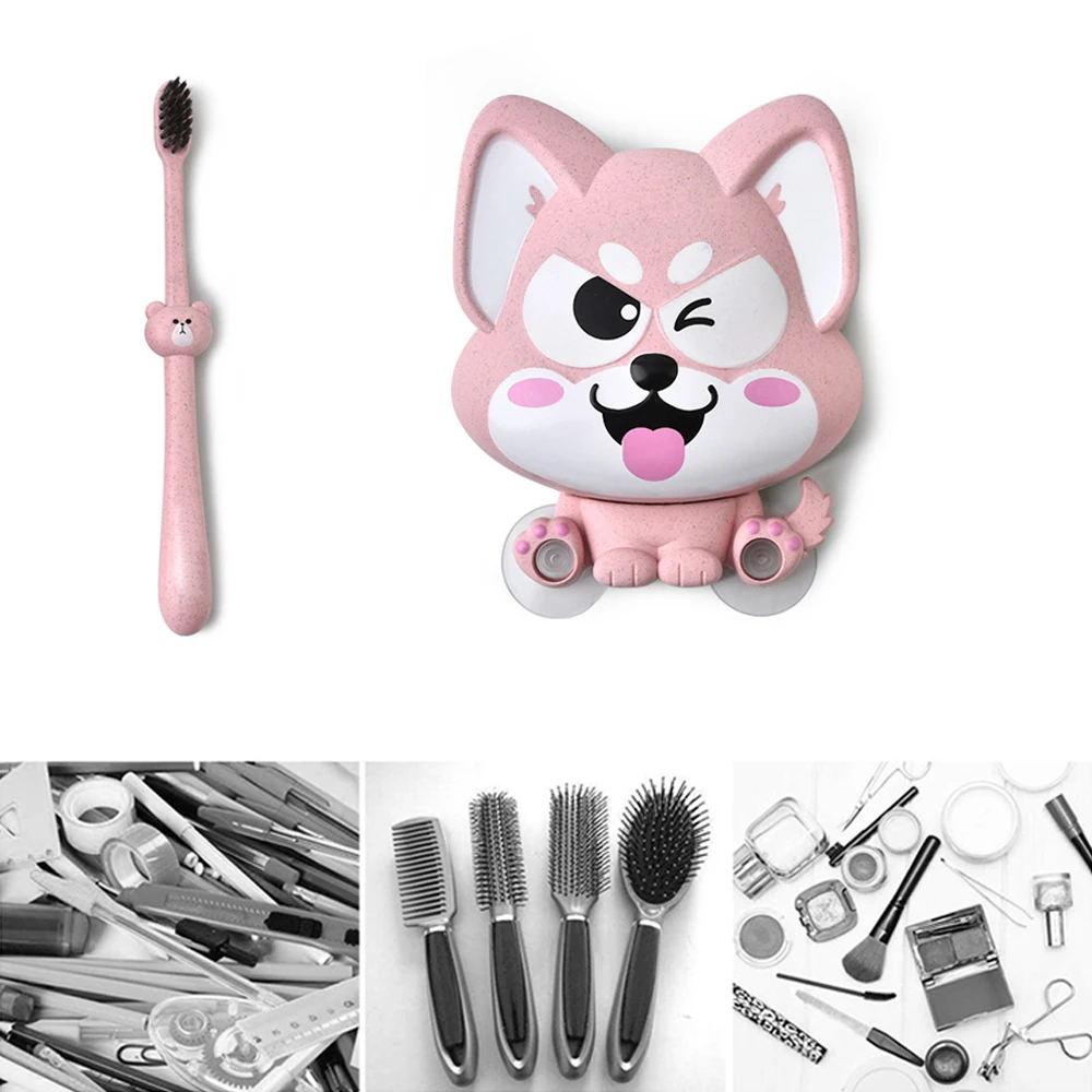 Toothbrush Holder Creative Design Dish Soap Hanging Wheat Fiber Storage Box Storing Bathroom Stuffs Pretty Cute Fashionable