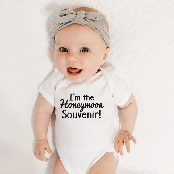 I'm The Honeymoon Souvenir Babe, Комбинезон для мальчика и детский костюм пляжного типа для девочки, лето г., одежда для малышей боди с короткими рукавами, Одежда для новорожденных