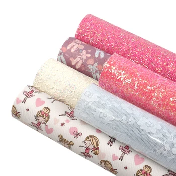

20*34cm 6 pcs/lot Ballet Faux Leather Fabric for Bows Synthetic Leather Vinil Textil DIY Handmade Materials,1Yc9999