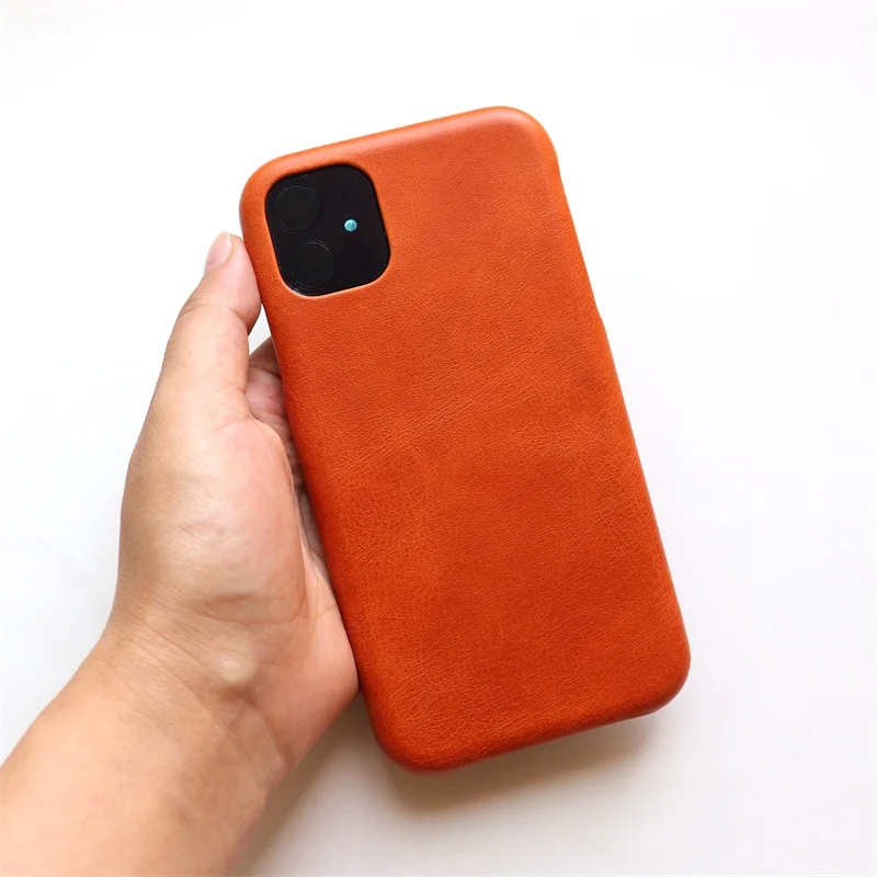 Оранжевый чехол для телефона из натуральной кожи для iPhone 11,, тонкий защитный чехол для iPhone 11 Pro Max