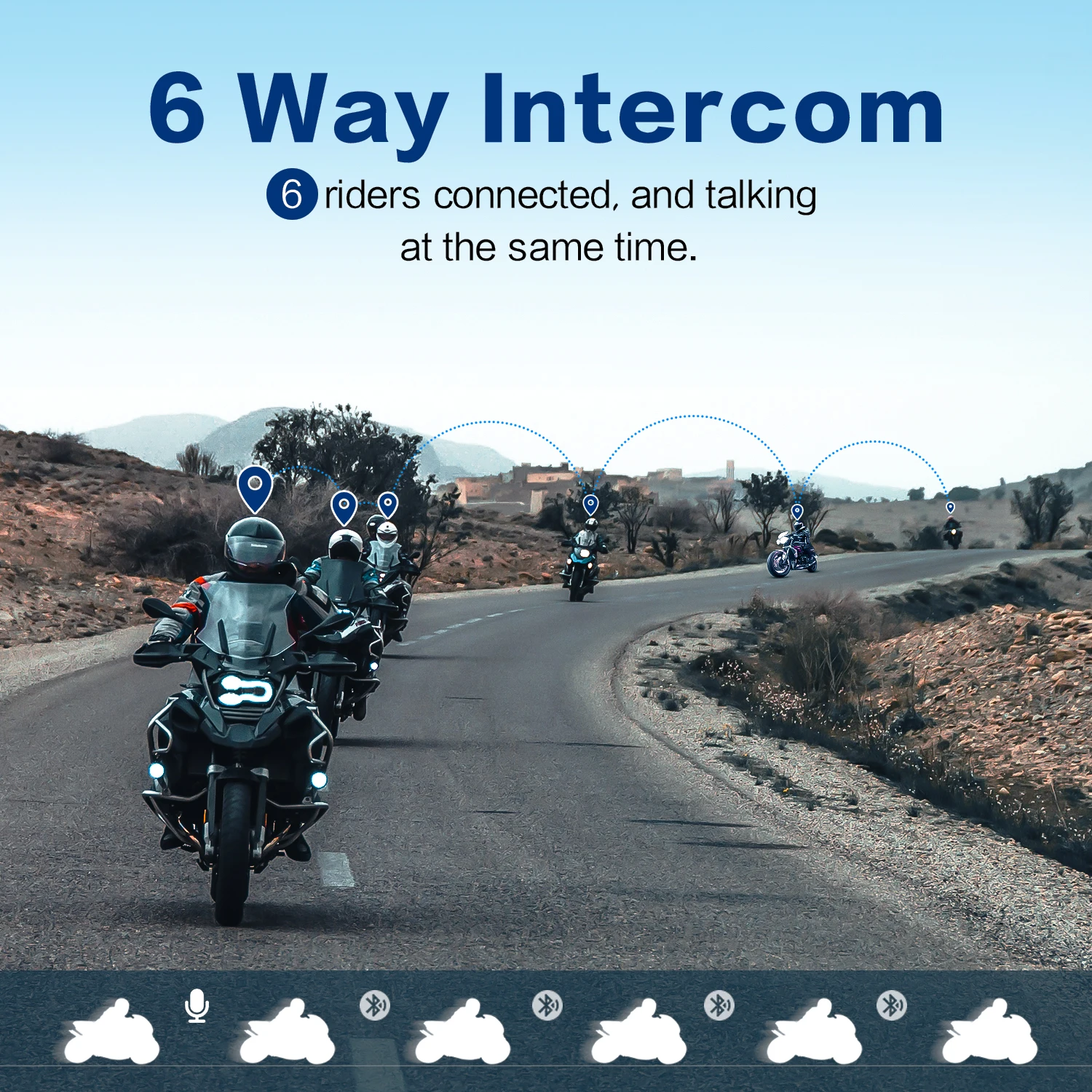 Fodsports FX6S Bluetooth Motorcycle Helmet Intercom