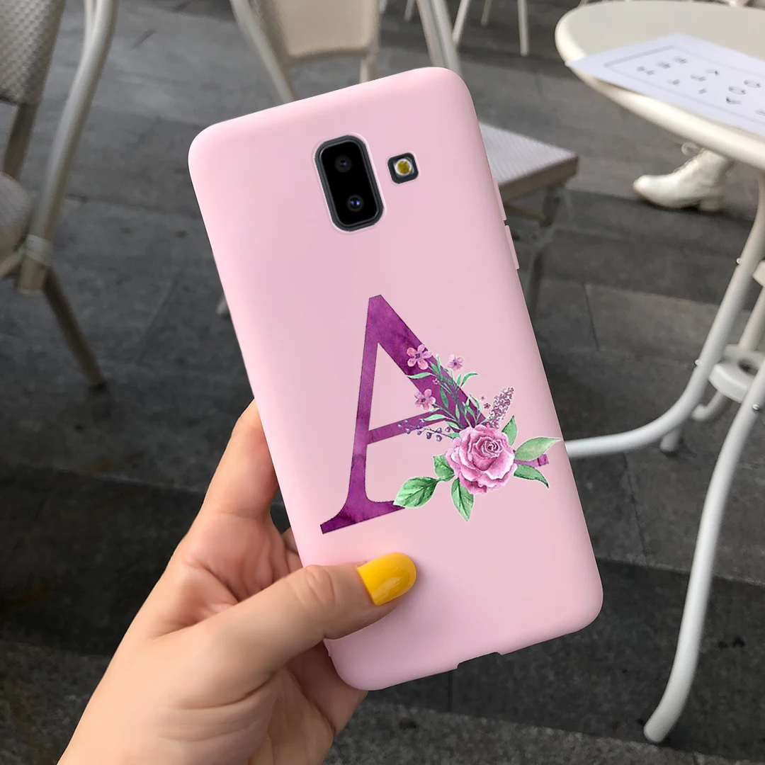 Alphabet Monogram Soft Silicone Phone Case Cover