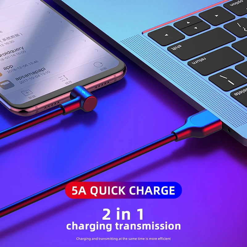 5A USB 3 1 Type C кабель 2 м для Huawei P9 P20 Mate9 Pro Mate10 Быстрая зарядка Samsung S9 S8 Gomito супер