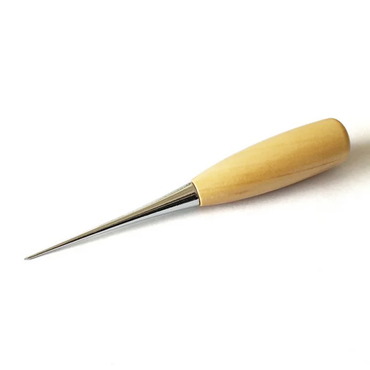 1 шт. профессиональная ткань Awl швейный инструмент отверстие пробивая кожа деревянная ручка сталь awl ремесло сшивание кожа инструменты