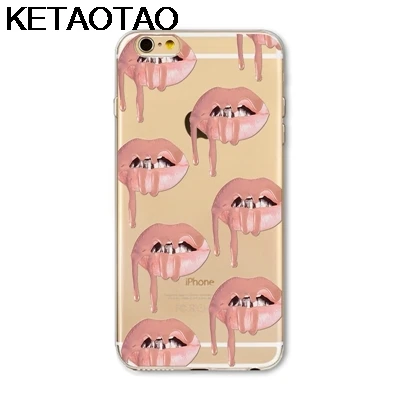 KETAOTAO граффити сексуальная девушка Кайли губы телефонные чехлы для iPhone 4S 5C 5S 6 6S 7 8 Plus X силиконовые прозрачные мягкие ТПУ чехлы - Цвет: Прозрачный
