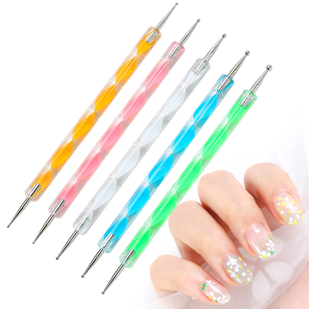 5pcs Nail Dotting Pen Nail Art Tools Dots Painting Drawing Tips