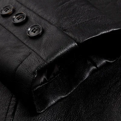 Spring And Autumn New Style MEN'S Leather Coat Middle-aged Casual Leather Jacket Men'S Wear