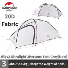 Naturehike Hiby серии Палатка 20D силиконовый нейлон ткань сверхлегкий для 3 человек с бесплатным матом N18K240-P