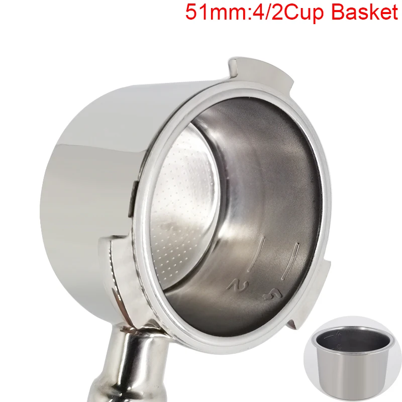 51/58mm Coffee Basket Suitable for Bottomless Portafilter 4 Cup 2 Cup 1 Cup Tamper Filters Tampers Coffeeware