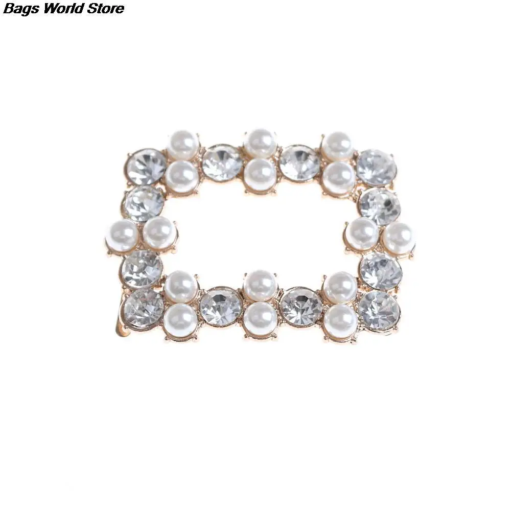 1PCS Crystal Rhinestones Charm Faux Pearl Shoe Clips Decorative Accessories Bridal Shoes Rhinestone Clip Buckle